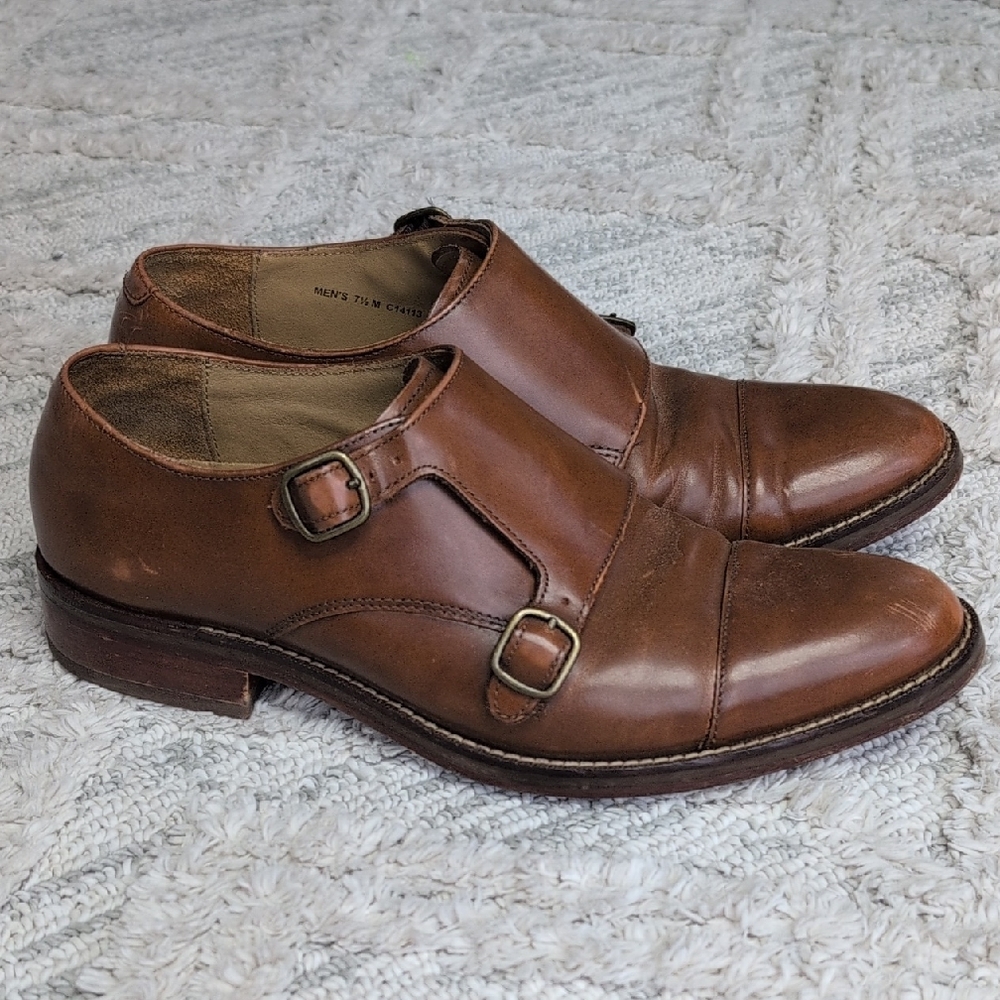 Cole Haan Men's Double Monk Strap Leather Shoes - Brown